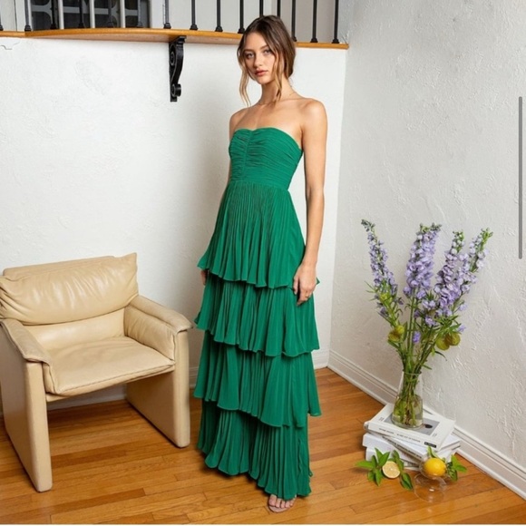 Fame And Partners Women's The Miyah Dress - Green - Size 8 - Emerald
